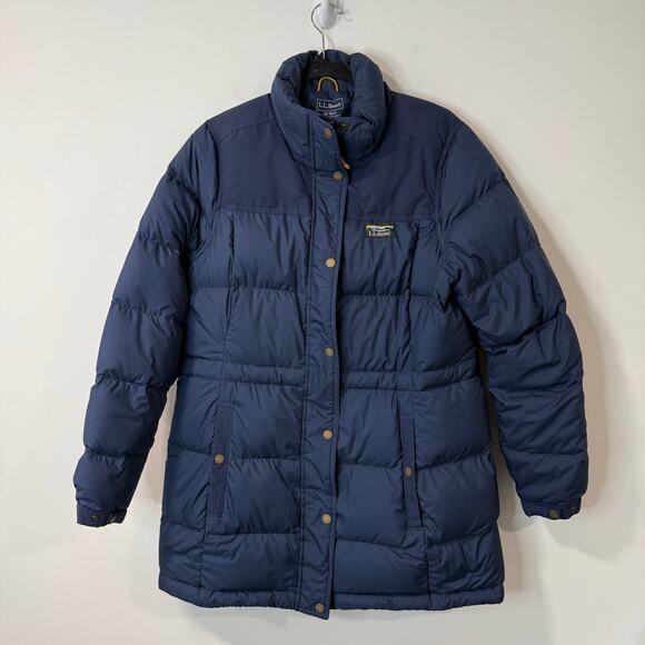 L.L. Bean Women's Mountain Classic Down Parka Jacket Coat Navy Blue Medium - Picture 1 of 10
